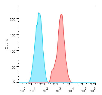 Flow cytometry experiment of Transfected HEK-293T using Anti-GGGGS Linker, AlpHcAbs® Rabbit antibody